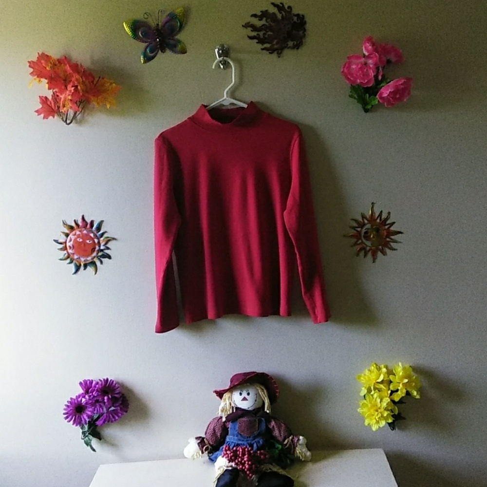 Burgundy womens turtleneck